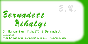 bernadett mihalyi business card